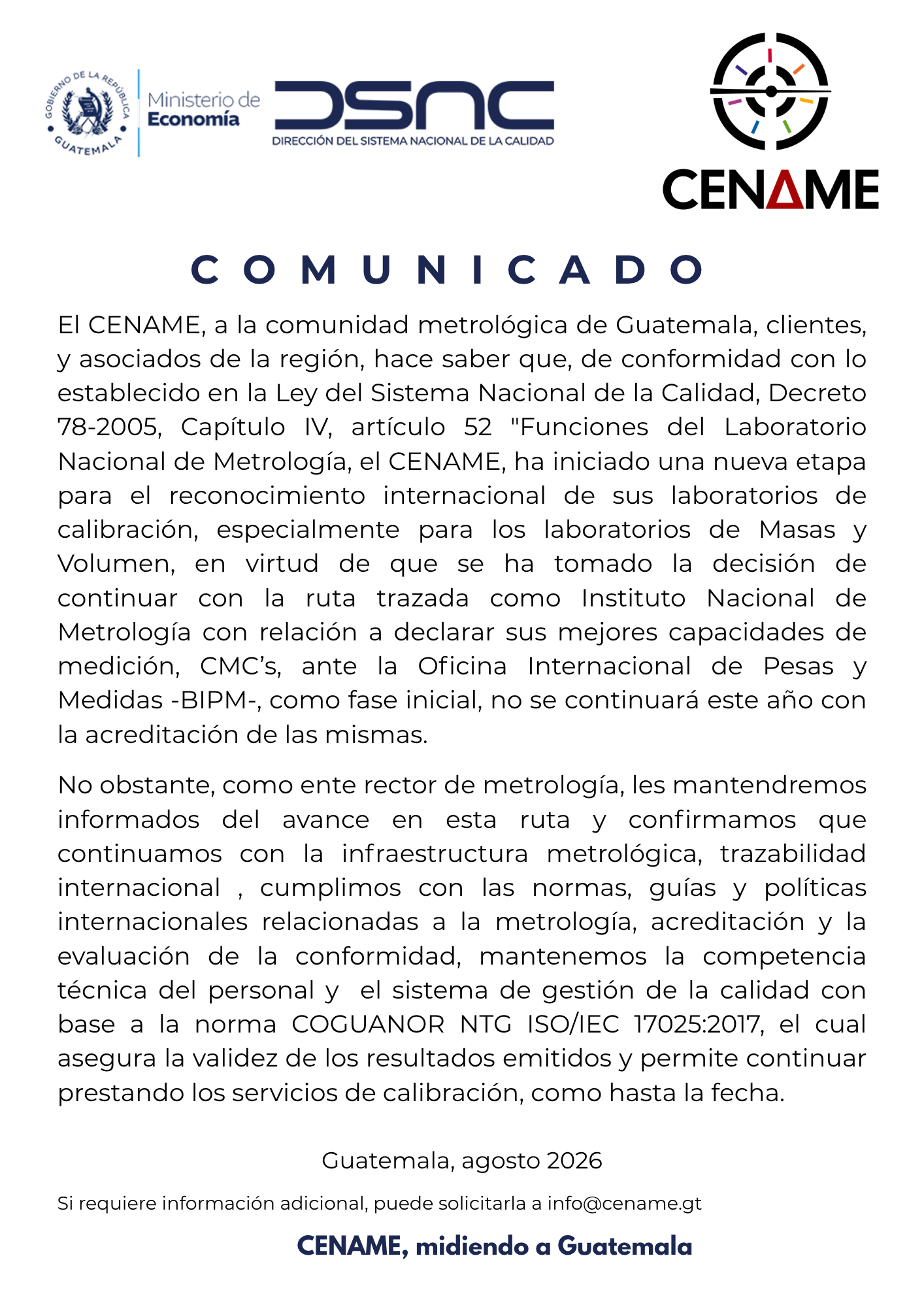 Acreditación CENAME