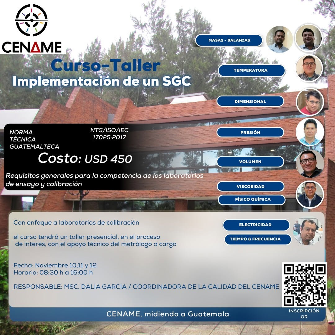 Curso presencial: ISO/IEC 17025:2017 Requisitos generales para la competencia de los laboratorios de ensayo y calibración
